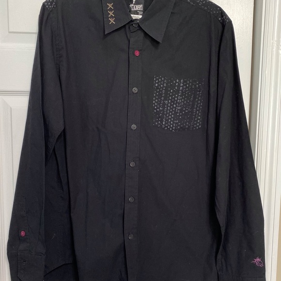 Lost Enterprises Long Sleeved Button Up Shirt Men’s Size Large Black - Picture 1 of 6